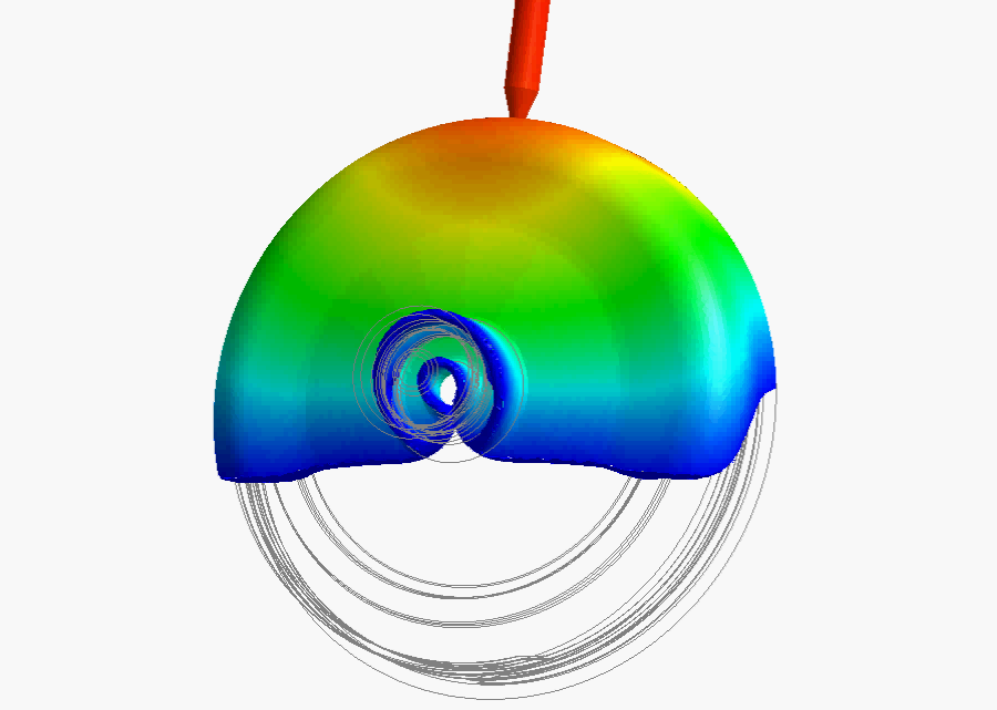 Simulation des Gießvorganges eines medizinischen Schraubdeckels mit Temperaturverlauf und Schmelzfront