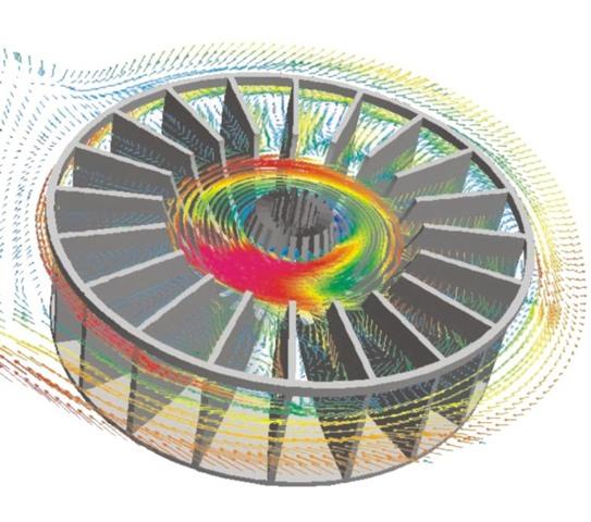  Velocity distribution in a fan impeller